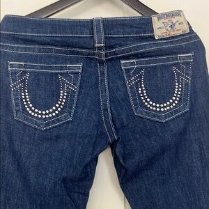 True Religion Blue Jeans with rhinestones Studs size 29. Gorgeous